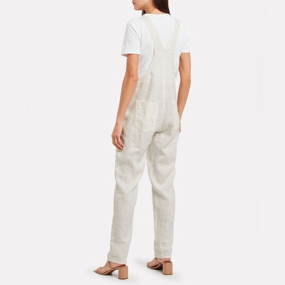 We Wore What ~ Basic Linen Overalls in white - Picture 5 of 12